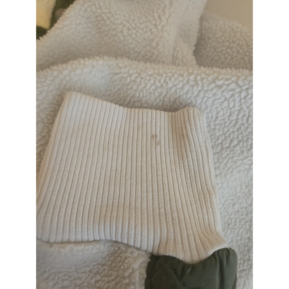 Abercrombie & Fitch Women's Cream Green Assymetrical Snap Fleece Size Small - Picture 8 of 8